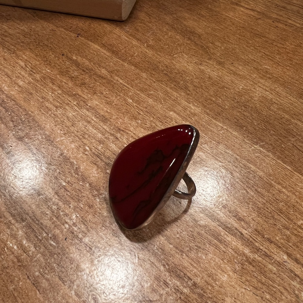 Red Bold Statement Ring - image 4